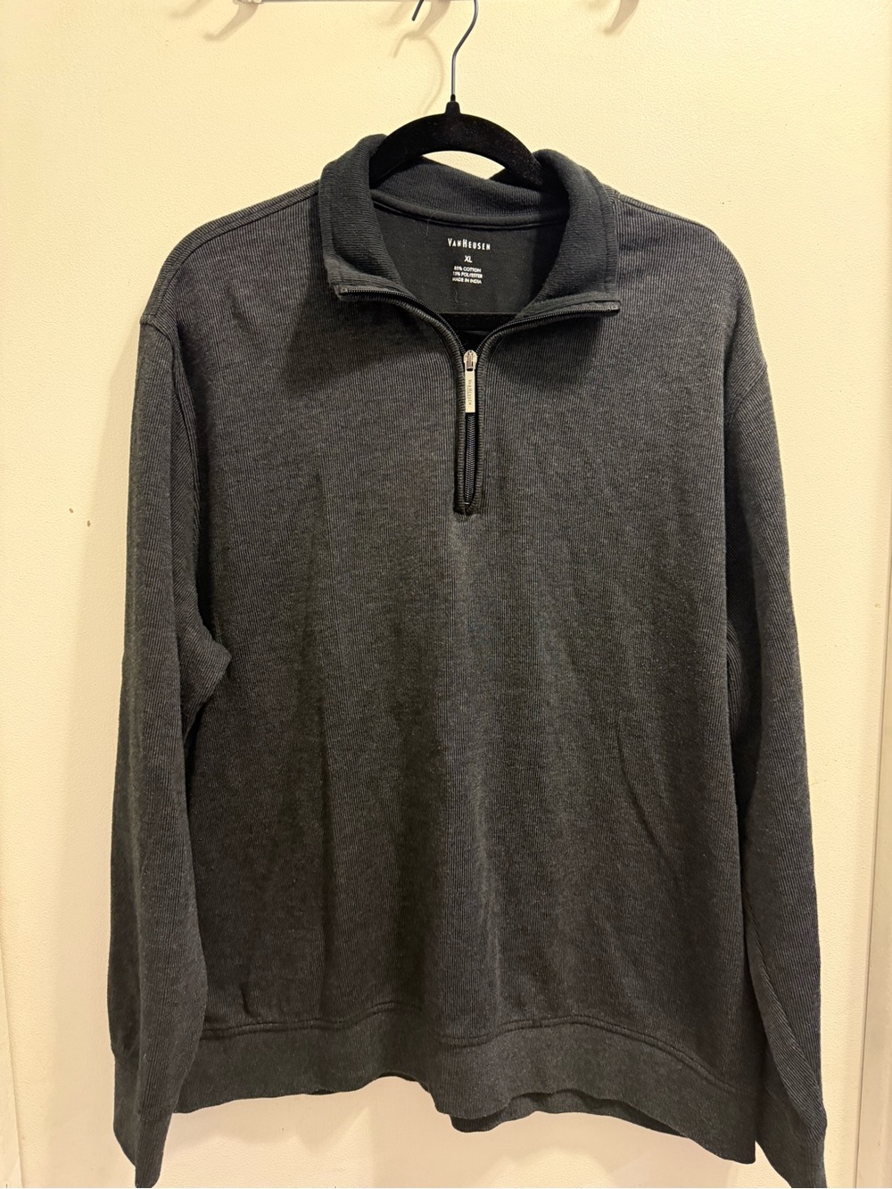 Van Heusen Men's Dark Charcoal Half-Zip Sweater